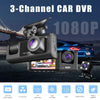 2.0Inch Car DVR Dash Cam HD Dash Camera Three Way Lens Video Recorder 1080P Black Box Cycle Recording Dashcam Camcorder