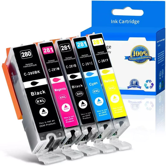 5PK PGI-280XXL CLI-281XXL Ink Cartridges for Canon TR8620A TR8622A TR8520 TS702A