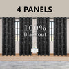 4PCSBlackout Curtains Grommet Thermal Insulated Room Darkening  With Circle And Dots Foil Printed For Bedroom