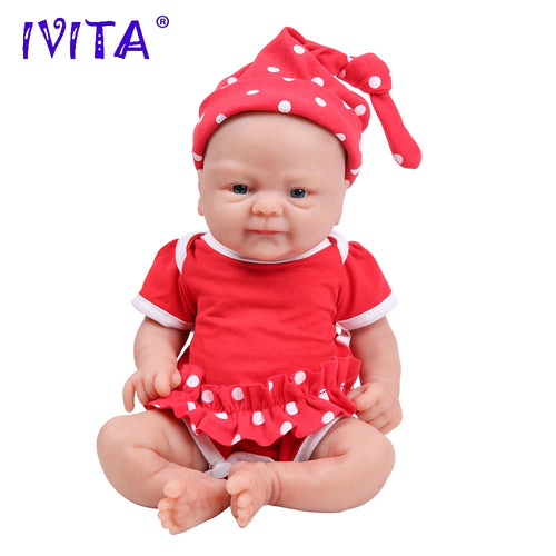 IVITA WG1512 14inch 1.65kg Full Body Silicone Bebe Reborn Doll "coco" Soft Dolls Realistic Girl Baby DIY Blank Toys for Children