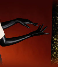 80D Satin Shiny High-Elasticity Opera Length Gloves Stage Performance Gloves