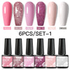 6Pcs/ Set Macaron Series Gel Nail Polish For Nails Glitter Nude Pink Blue Purple Hybrid Nail Art Gel Varnish Soak Off UV Gel Kit