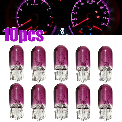 10pcs Car T10 Halogen Bulbs - 3W 194 158 Wedges 12V White Auto Lamp Set
