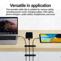 JEYI Adhesive Cable Holder Clips Cord Management Wire Organizer for Desktop USB Charging Cable Nightstand Power Cord Mouse Cable