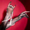 Ultra-Thin 1D Dot Oil Shiny Opera Length Gloves Sheer Glossy Performance Gloves