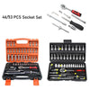 46/53pcs Drive Socket Set 1/4 inch Ratchet Wrench Set with Sockets Metric Hex Bit Socket Set Mechanic Tool Kits for Auto Repair