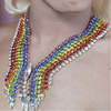 Rhinestone V-Neck Chain Necklace