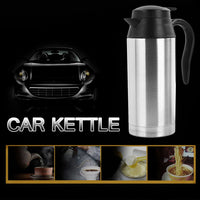 12V 24V Electric Heating Car Kettle Camping Travel Kettle Water Coffee Milk Thermal Mug 750/450ML Heating Cup Stainless Steel