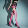 2-in-1 Oil Glossy 1D Sheer Garter Stockings with Lace Package Hip Skirt Tights Set