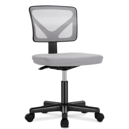 JHK Mesh with Lumbar Support Armless Office Chair Low Back with Wheels Adjustable Height 360° Rolling Swivel Computer Chair
