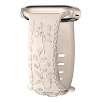 Apple Watch Silicone Band - Floral Engraved - Stylish Design