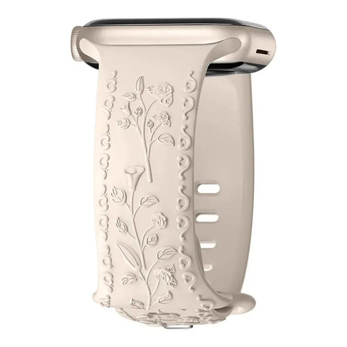Apple Watch Silicone Band - Floral Engraved - Stylish Design