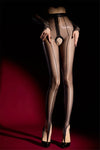 6D 912-Pin Heart Hollow-Out Sheer Oil Glossy Shaping Pantyhose Shiny Tights