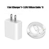 1-3Set 20W US USB C Port Fast Charger For iPhone 14 13 12 11 Pro Max Plus XR Xs 7 8 3.3 Ft USB C Fast Charging Cable Accessories