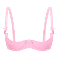 Lace Underwire Half-Cup Push-Up Bra