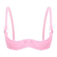 Lace Underwire Half-Cup Push-Up Bra