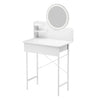 1SET Dresser Vanity Makeup Table Girl Women Dressing Table with 3level Adjustable LED Mirror for Bedroom Gift Makeup Vanity Desk