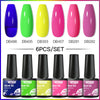 6Pcs/ Set Macaron Series Gel Nail Polish For Nails Glitter Nude Pink Blue Purple Hybrid Nail Art Gel Varnish Soak Off UV Gel Kit