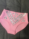 Rhinestone Bikini Bra & High-Waist Shorts 2-Piece Performance Costume Set