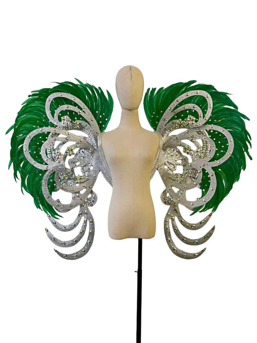 The Stardust Phoenix Wings – Deluxe Feathered Samba Backpiece & Stage Wings