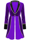 Velvet Circus Ringmaster Gold-Trimmed Swallow-Tail Blazer Coat