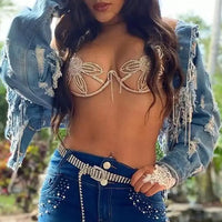Dazzling Crystal Sling Chest & Skirt Chain Luxury Body Jewelry Set