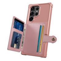 For Samsung Galaxy S25 S24 S23 Ultra S25 Plus Credit Card Case PU Leather Flip Wallet Cover with Photo Holder Hard Back Cover