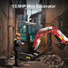 15HP Mini Excavator 1 Ton Crawler Excavator with Enclosed Cab Samll Digger Door to Door Delivery