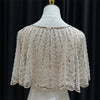 Sparkly Sequin & Beaded Leaf Mesh Capelet Evening Shawl Bolero Jacket