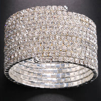 Sparkling Multi-Layer Rhinestone Arm Chain – Stacked Crystal Spiral Cuff & Upper Arm Bangle for Raves, Festivals & Beachwear