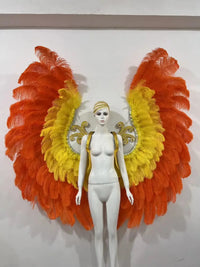 The Stardust Phoenix Wings – Deluxe Feathered Samba Backpiece & Stage Wings