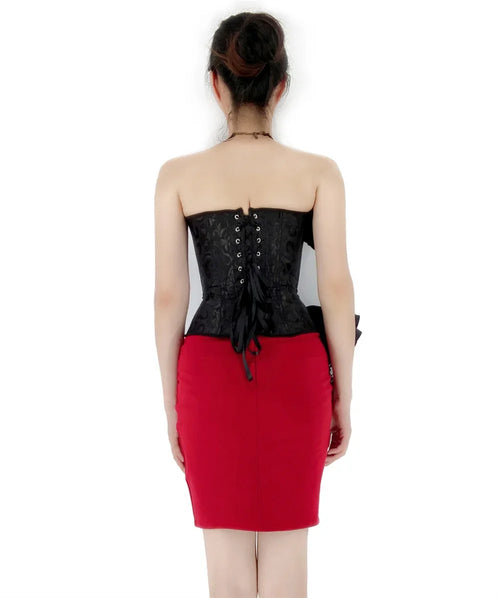 Victorian Ruffle Floral Lace Overbust Corset Bustier Body Shaper Top