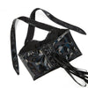 Black Shiny PU Leather Halter Corset Crop Top Push-Up Bustier Gothic Bra