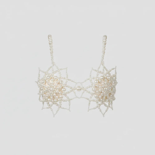 Handmade Pearl Floral Bra Chain & Underbust Body Jewelry Set