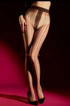Striped Oil Glossy Sheer High-Waist Shaping Pantyhose Shiny Dance Tights