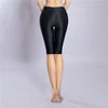 Women's Oil Glossy Sheer High-Waist Shaping Shorts Satin Smooth Leggings