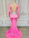 Rhinestone Floral Embroidered Mermaid Gala Gown & Trailing Evening Dress