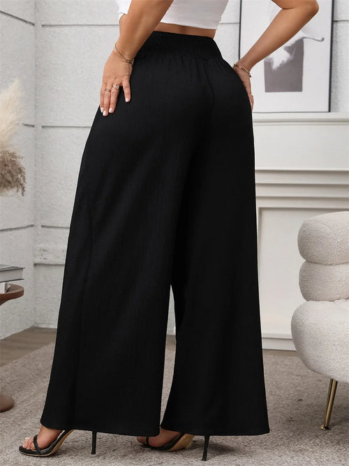 Women High Waisted Palazzo Pants Elegant Floral Print Wide Leg Trousers for Summer Beach Vacation Party Evening Wear
