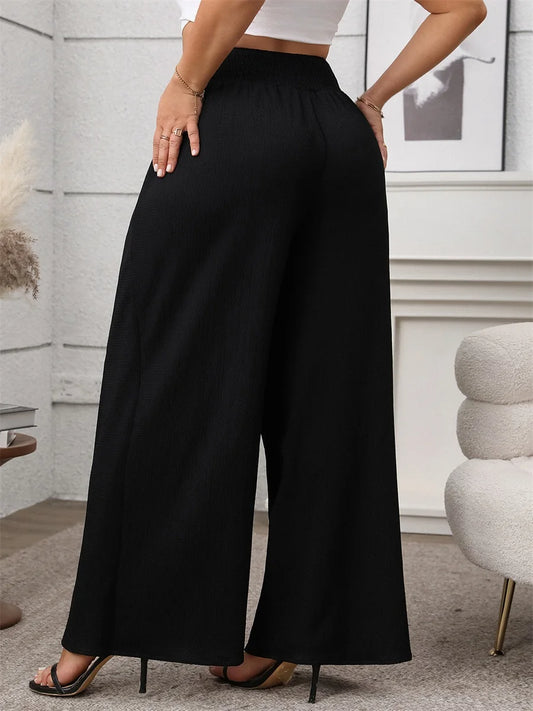Women High Waisted Palazzo Pants Elegant Floral Print Wide Leg Trousers for Summer Beach Vacation Party Evening Wear