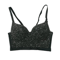 Colored Rhinestone Longline Costume Bra