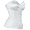 Overbust Corset Bustier Top Built-In Bra Cup Lace-Up Waist Cincher
