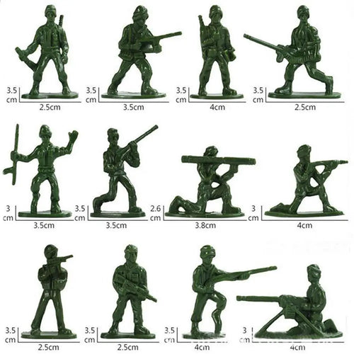 Toy Model Action Figure Plastic Soldiers Model Men Figures 12 Poses Soldiers Aircraft Tanks Turret Children Boy Gift