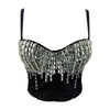 Crystal Beaded Bustier Corset Crop Top Nightclub Party Bralette