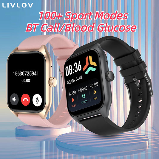 Body Temp Check Smartwatch for Women/ Men, 1.96'' Fitness Trackers with Breathing Exercise/ AI Voice Assistant/ 100+Sports