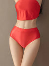 Sexy Candy Color Oil Glossy Sheer High-Waist Thong Panties Satin Smooth Briefs