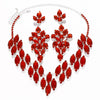 Red Rhinestone Necklace & Earrings Set