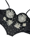 Pearl & Sequin Embroidered Floral Bustier Corset Top Asymmetric Camisole Bralette