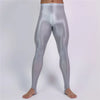 Men's Oil Glossy Sheer High-Stretch Pencil Pants Satin Smooth Leggings