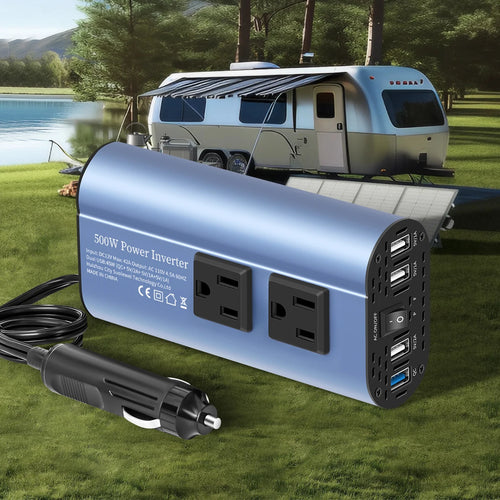 500W Double receptacle 4USB  Modified Frequency Inverter DC12V To AC 110V Ports Car Adapter Portable Inverter