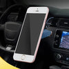 360° Magnetic Car Phone Mount, Flat Dashboard Stand with Metal Plate, Universal Mini Holder for Steering Wheel and Vent